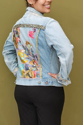 Butterfly Floral Fantasy Denim Jacket  - Missy & Molly